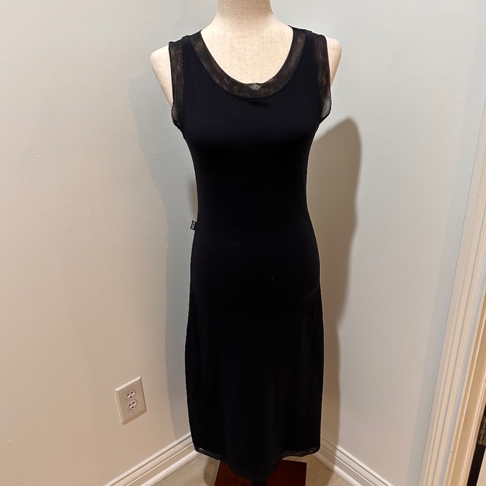 Moschino Jeans Sporty Dress in Black, Size 8 with Mesh Detailing